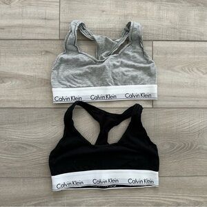 Calvin Klein Gray and Black Sports Bras Bralettes
